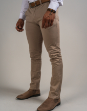 PANTALONI SLIM-FIT TINTA UNITA