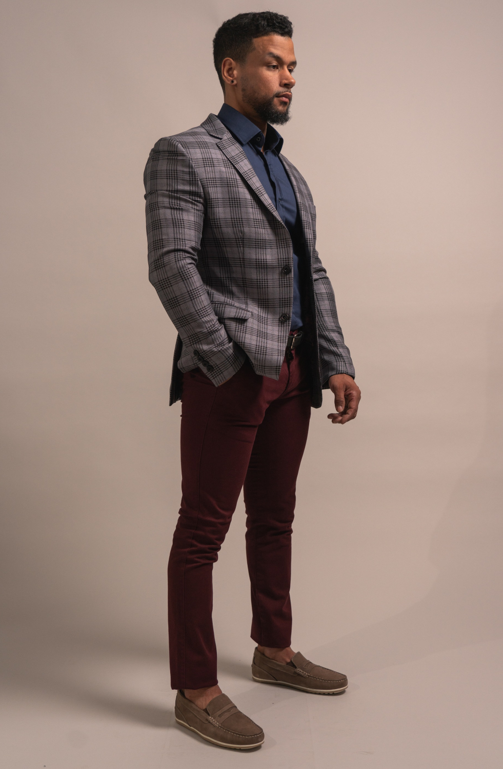 SLIM FIT+ CHECKERED JACKET