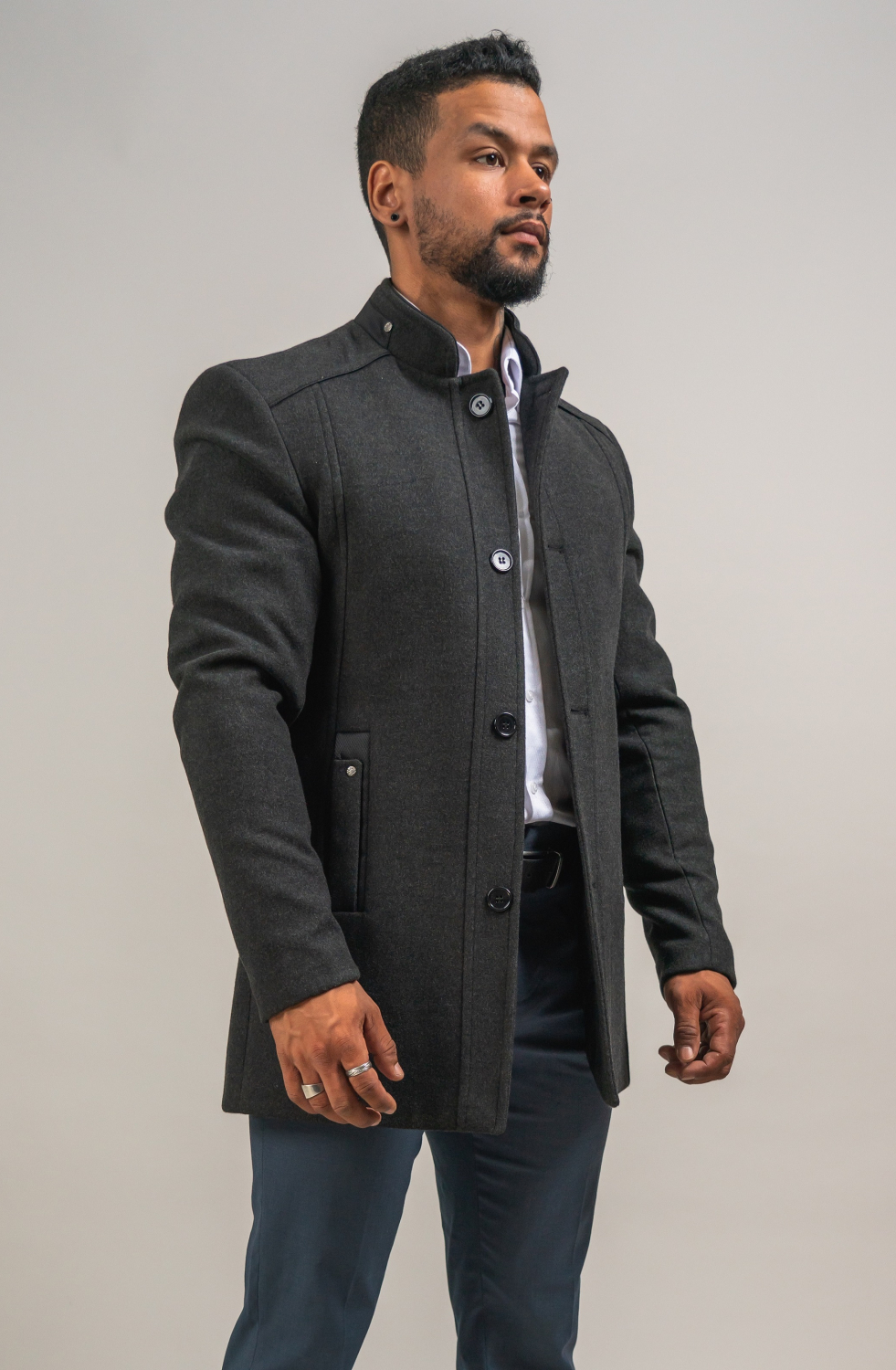 ANTHRACITE WOOL COAT