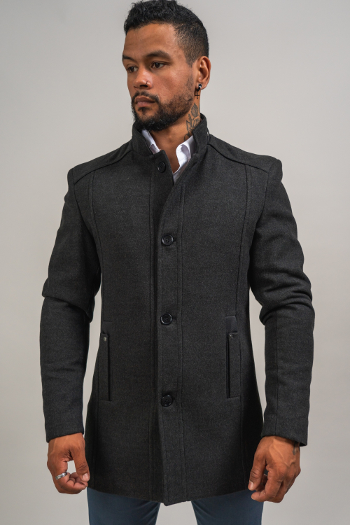 ANTHRACITE WOOL COAT