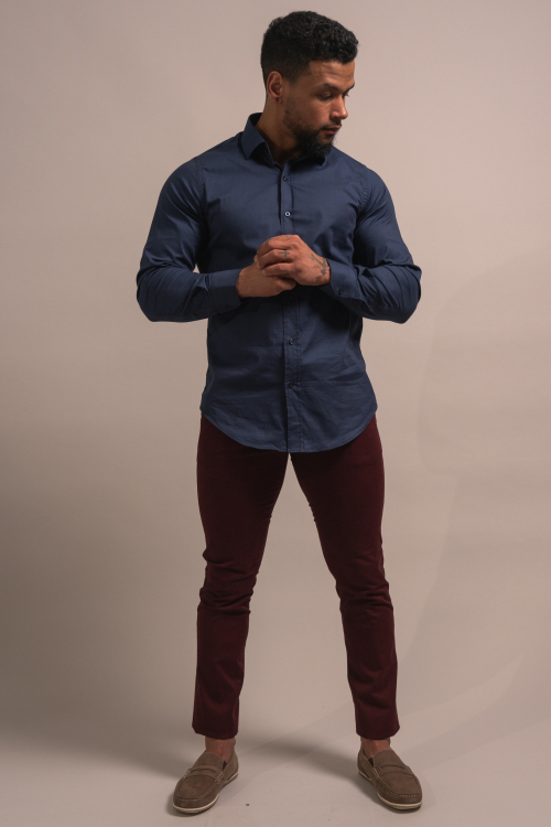 CAMISA SLIM-FIT, COLOR SÓLIDO