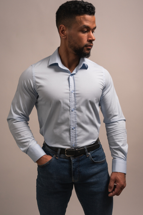 CAMISA SLIM-FIT, COLOR SÓLIDO