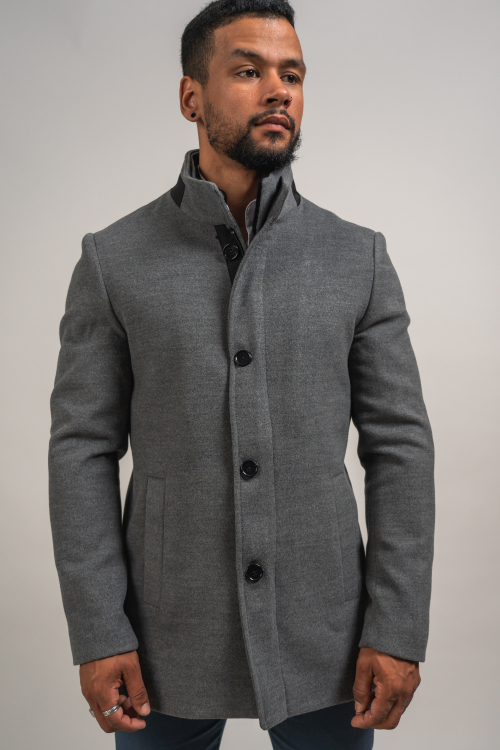 WOOL COAT WITH FUR