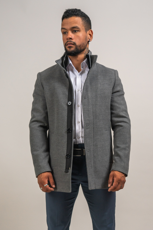 WOOL COAT WITH FUR