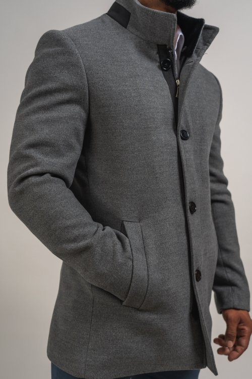 WOOL COAT WITH FUR