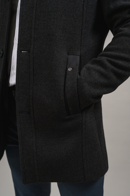 ANTHRACITE WOOL COAT