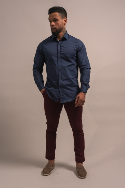 CAMISA SLIM-FIT, COLOR SÓLIDO
