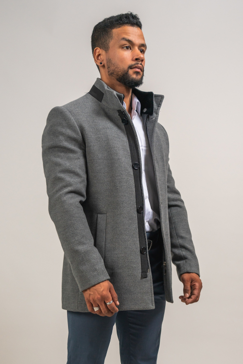 WOOL COAT WITH FUR