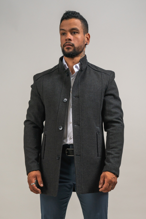 ANTHRACITE WOOL COAT