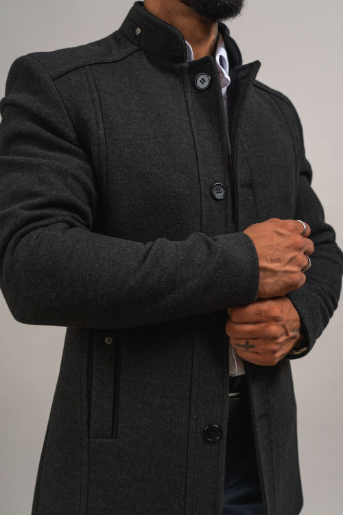 ANTHRACITE WOOL COAT