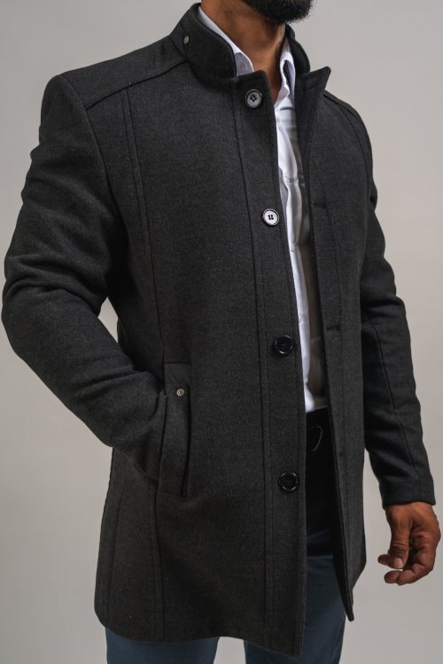 ANTHRACITE WOOL COAT