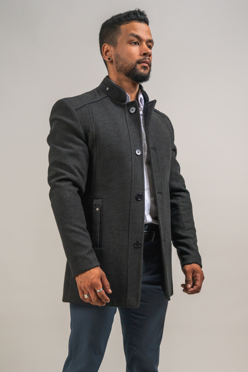 ANTHRACITE WOOL COAT