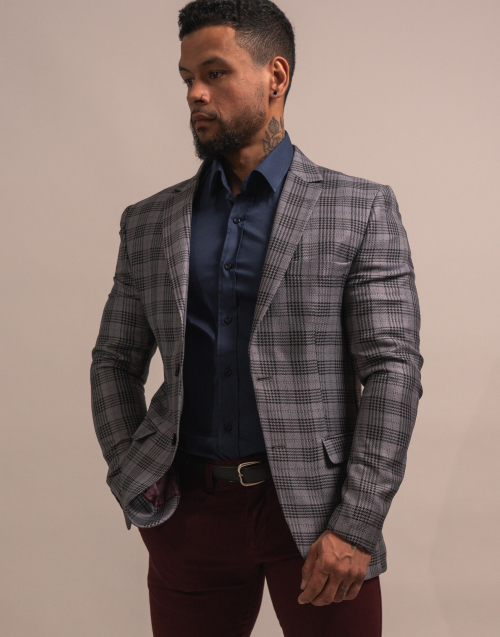 SLIM FIT+ KARIERTE JACKE